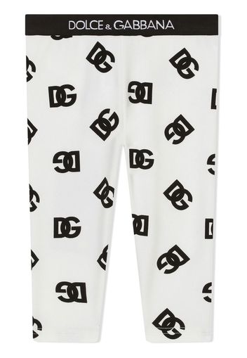 Dolce & Gabbana Kids DG logo-print leggings - Bianco