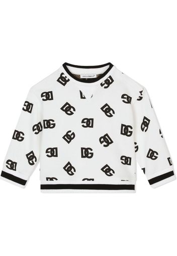 Dolce & Gabbana Kids Felpa girocollo con stampa - Bianco