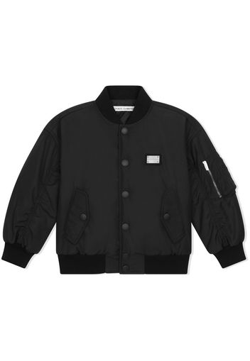 DOLCE & GABBANA KIDS padded bomber jacket - Nero