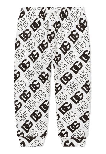 Dolce & Gabbana Kids Pantaloni sportivi con stampa - Bianco