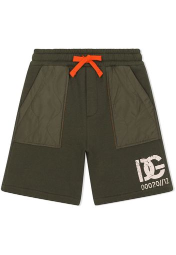 Dolce & Gabbana Kids Shorts sportivi con logo - Verde