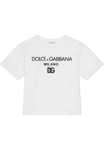 Dolce & Gabbana Kids DG Milano logo-print T-Shirt - Bianco