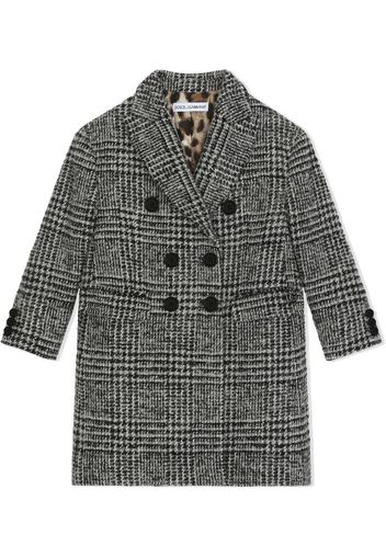 Dolce & Gabbana Kids Cappotto doppiopetto Principe di Galles - Nero