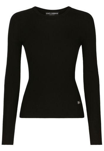 Dolce & Gabbana logo plaque knitted sweater - Nero