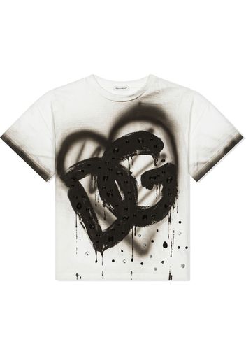 Dolce & Gabbana Kids T-shirt con stampa DG - Bianco