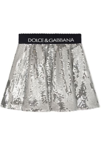 Dolce & Gabbana Kids Gonna midi con paillettes - Argento