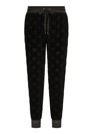 Dolce & Gabbana Pantaloni sportivi con stampa DG jacquard - Nero