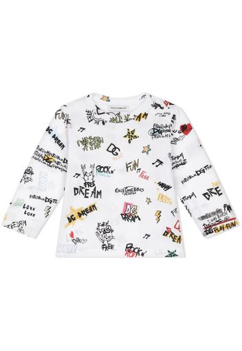 Dolce & Gabbana Kids rock-print jersey T-shirt - Bianco