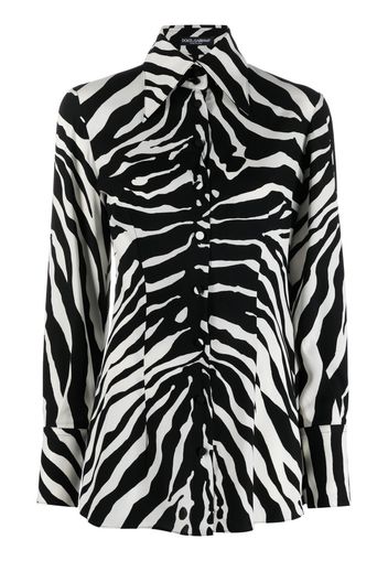 Dolce & Gabbana zebra-print long-sleeve shirt - Nero