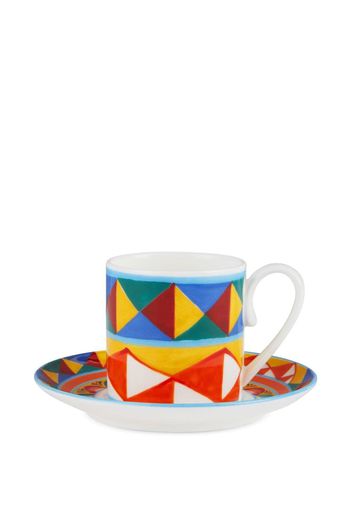 Dolce & Gabbana geometric-pattern porcelain espresso-set - Arancione