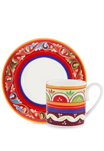 Dolce & Gabbana geometric-pattern porcelain espresso-set - Rosso