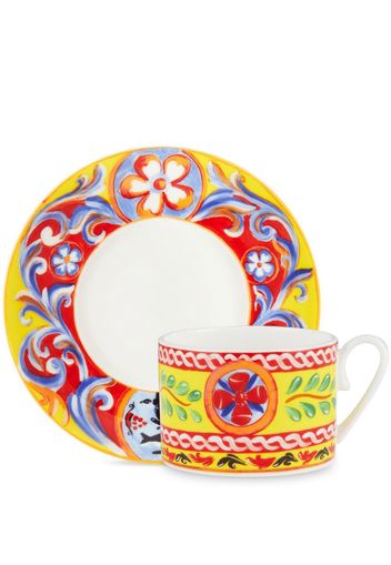 Dolce & Gabbana Caretto-pattern porcelain tea-set - Giallo