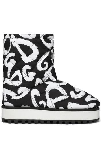 Dolce & Gabbana City graffiti print ankle boots - Nero