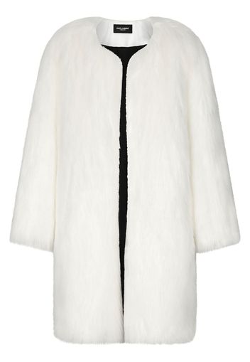 Dolce & Gabbana Cappotto midi in finta pelliccia - Bianco