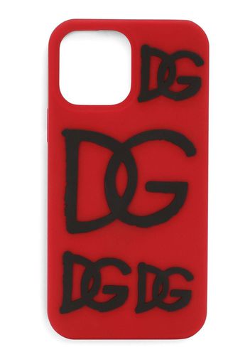 Dolce & Gabbana Cover per iPhone 13 Pro Max con logo DG - Rosso