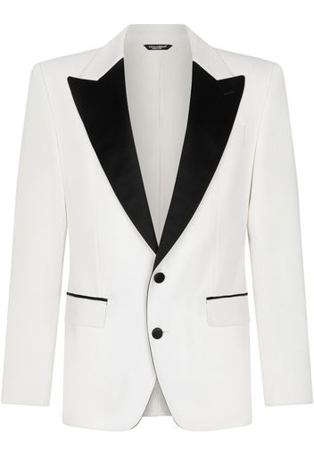 Dolce & Gabbana Blazer con risvolti a contrasto - Bianco