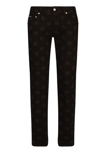 Dolce & Gabbana Jeans slim con stampa DG - Nero