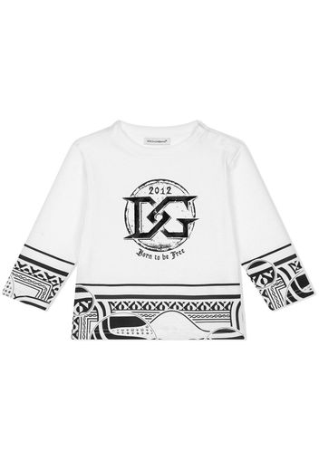 Dolce & Gabbana Kids Top con stampa - Bianco