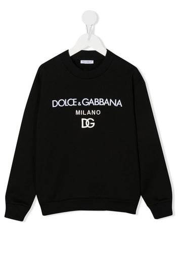 Dolce & Gabbana Kids embroidered logo jumper - Nero