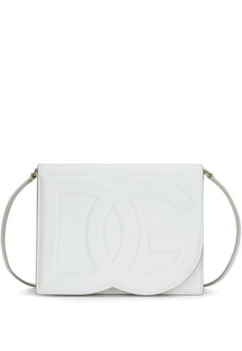 Dolce & Gabbana patent-leather logo crossbody - Bianco