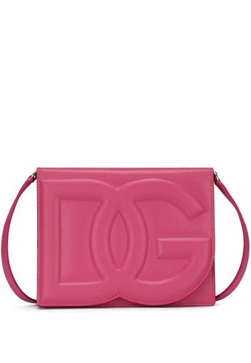 Dolce & Gabbana leather embossed-logo crossbody - Rosa