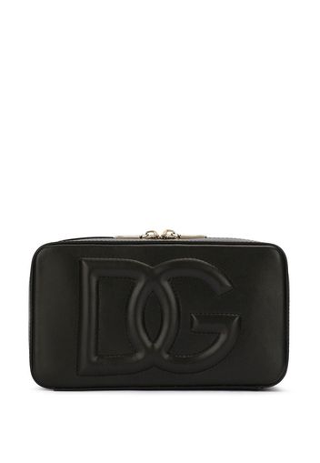 DOLCE & GABBANA Borsa a tracolla con logo goffrato - Nero