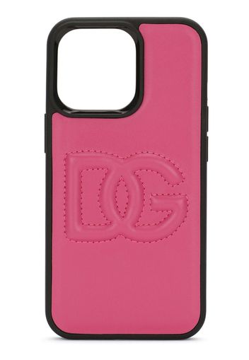 Dolce & Gabbana Cover per iPhone con logo goffrato - Rosa