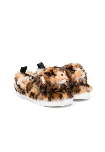 Dolce & Gabbana Kids Slippers in shearling - Marrone