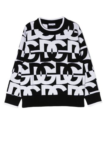 Dolce & Gabbana Kids intarsia-knit logo jumper - Nero