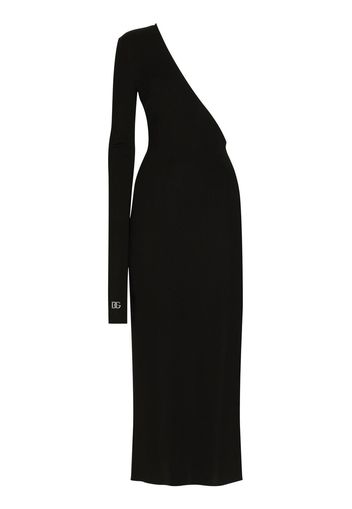 Dolce & Gabbana one-shoulder midi dress - Nero