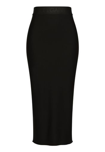 Dolce & Gabbana wool-blend jersey midi skirt - Nero