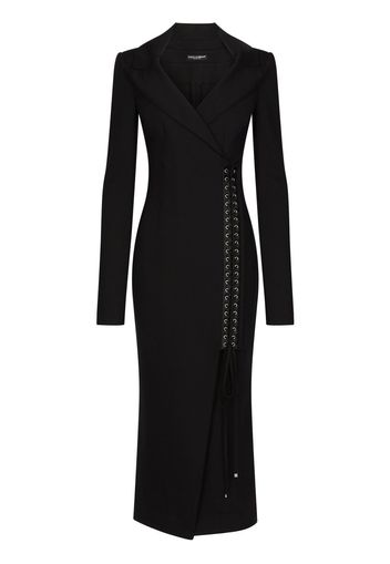 Dolce & Gabbana lace-up detail blazer dress - Nero