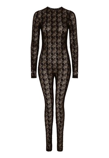 Dolce & Gabbana semi-sheer lace jumpsuit - Nero