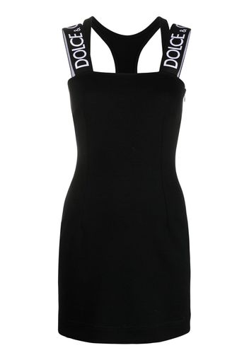 Dolce & Gabbana logo-strap detail mini dress - Nero