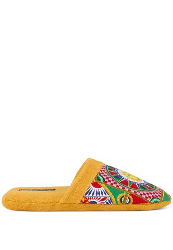 Dolce & Gabbana abstract-print terry Slippers - Giallo