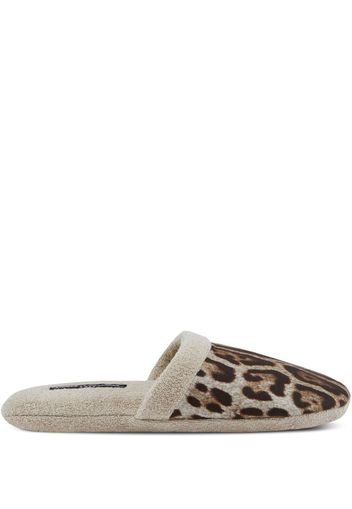 Dolce & Gabbana leopard-print terry slippers - Toni neutri