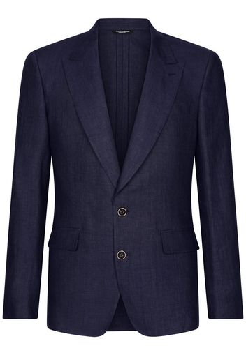 Dolce & Gabbana single-breasted linen blazer - Blu