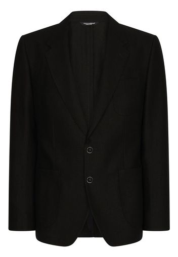 Dolce & Gabbana Deconstructed single-breasted linen blazer - Nero