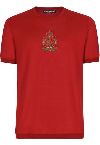 Dolce & Gabbana T-shirt con ricamo - Rosso