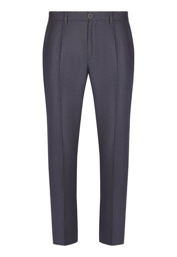 Dolce & Gabbana slim-cut linen trousers - Nero