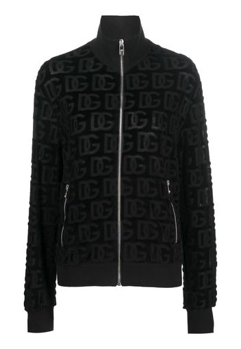 Dolce & Gabbana jacquard-logo zip-up sweatshirt - Nero