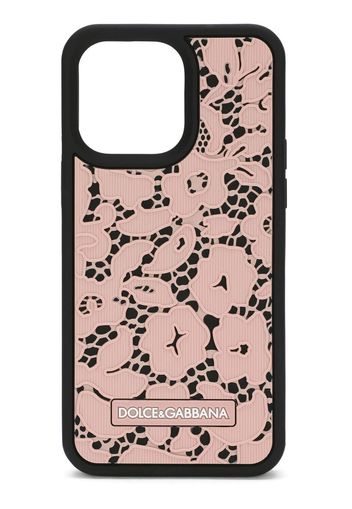 Dolce & Gabbana floral logo-patch iPhone Pro Max case - Rosa