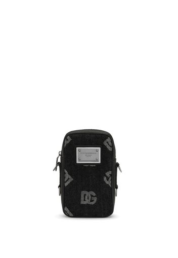 Dolce & Gabbana Borsa messenger con logo jacquard - Nero