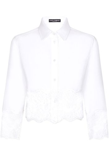 Dolce & Gabbana Camicia con bordo in pizzo - Bianco