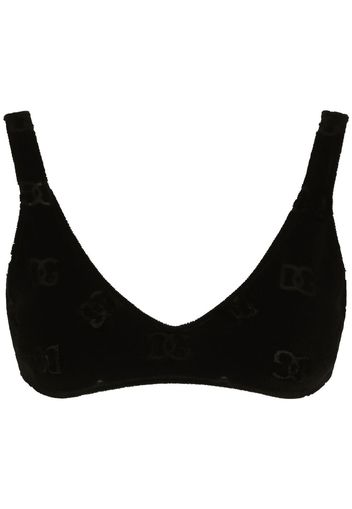 Dolce & Gabbana Bralette con logo - Nero