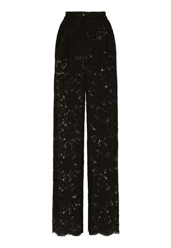 Dolce & Gabbana Pantaloni sartoriali a fiori - Nero