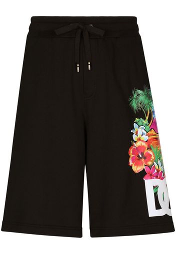 Dolce & Gabbana Shorts sportivi a fiori - Nero