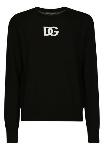 Dolce & Gabbana logo-intarsia knit jumper - Nero