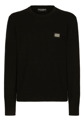 Dolce & Gabbana Maglione con placca logo - Nero