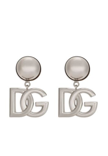 Dolce & Gabbana Orecchini a clip con logo DG - Argento